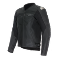 Racing 5 - Men Perforated Leather Motorcycle Jacket Short/Tall Fit (S/T) - Black/Black/Black