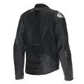 Racing 5 - Men Perforated Leather Motorcycle Jacket Short/Tall Fit (S/T) - Black/Black/Black