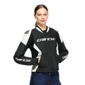 Racing 5 - Women's Leather Motorcycle Jacket - Black/White