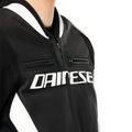 Racing 5 - Women's Leather Motorcycle Jacket - Black/White