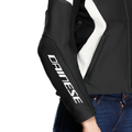 Racing 5 - Women's Leather Motorcycle Jacket - Black/White