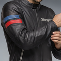 Leggenda -Men Perforated Leather Motorcycle Jacket - Black