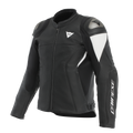 Essential 2 - Men Perforated Leather Motorcycle Jacket - Black/Black/White