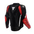 Avro 6 - Leather Motorcycle Jacket Men - Black/Red-Lava/White