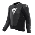 Avro 6 - Leather Motorcycle Jacket Men - Black/Red-Lava/White