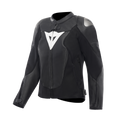 Avro 6 - Leather Motorcycle Jacket Women - Black/Black/White