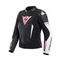 Avro 6 - Leather Motorcycle Jacket Women - Black/Black/White