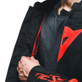 Super Speed 4 - Men Perforated Leather Motorcycle Jacket - Black-Matt/White/Fluo-Red