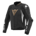 Super Speed 4 - Men Perforated Leather Motorcycle Jacket - Black-Matt/White/Fluo-Red
