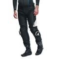 Delta 4 - Men Leather Motorcycle Pants - Black/White