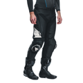 Delta 4 - Men Leather Motorcycle Pants - Black/White