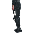 Delta 4 - Men Leather Motorcycle Pants - Black/White