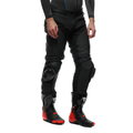 Delta 4 - Men's Motorcycle Perforated Leather Pants - Black/Black
