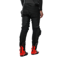Delta 4 - Men Leather Motorcycle Pants Perf. Short/Tall Fit - Black/Black