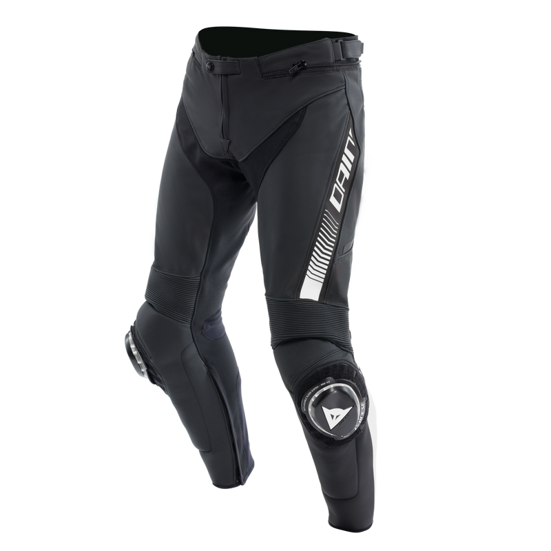 Super Speed - Leather Motorcycle Pants Men - Black/White