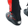 Super Speed - Perforated Leather Motorcycle Pants Men - Black/White/Red-Fluo
