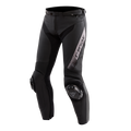 Super Speed - Perforated Leather Motorcycle Pants Men - Black/White/Red-Fluo