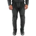 Pony 3 - Men's Motorcycle Perforated Leather Pants - Black-Matt