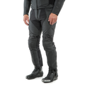 Pony 3 - Men's Motorcycle Perforated Leather Pants - Black-Matt