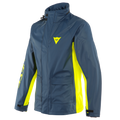 Storm 2 - Unisex Motorcycle Rain Jacket - Black-Iris/Fluo-Yellow