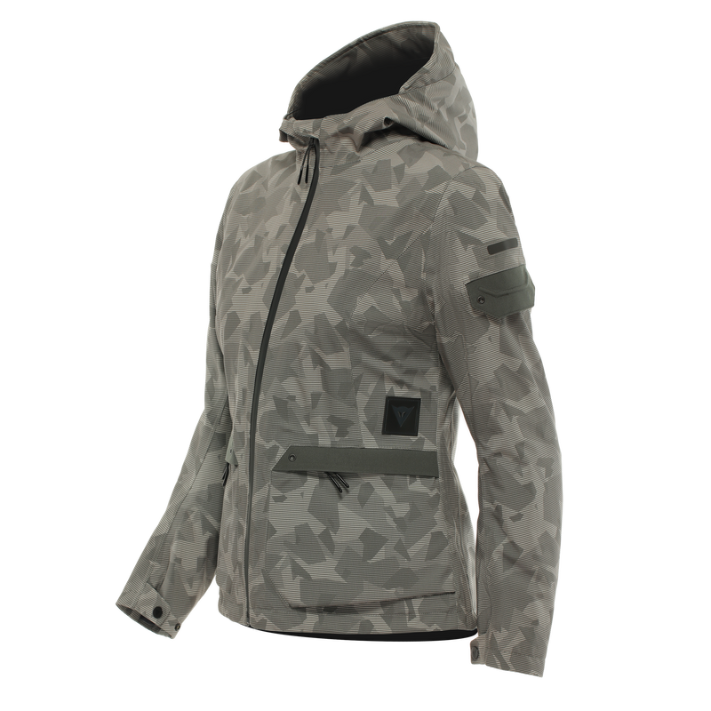 Centrale ABSØLUTESHELL™ Pro - Women's Waterproof Motorcycle Jacket - London Fog Camo Dots