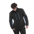 Super Adventure ABSØLUTESHELL™ - Men Motorcycle Off-Road Jacket - Black/Black/Blue