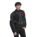 Super Adventure ABSØLUTESHELL™ - Men Motorcycle Off-Road Jacket - Black/Black/Blue