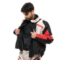 Gullfoss D-Dry - Motorcycle Jacket Waterproof Men - Tidal Foam/Black/Red