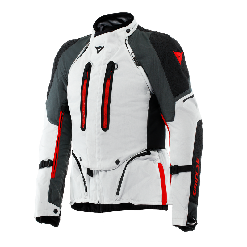 Super Adventure ABSØLUTESHELL™ - Men Motorcycle Off-Road Jacket - Glacier-Grey/Iron-Gate/Red