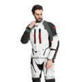 Super Adventure ABSØLUTESHELL™ - Men Motorcycle Off-Road Jacket - Glacier-Grey/Iron-Gate/Red