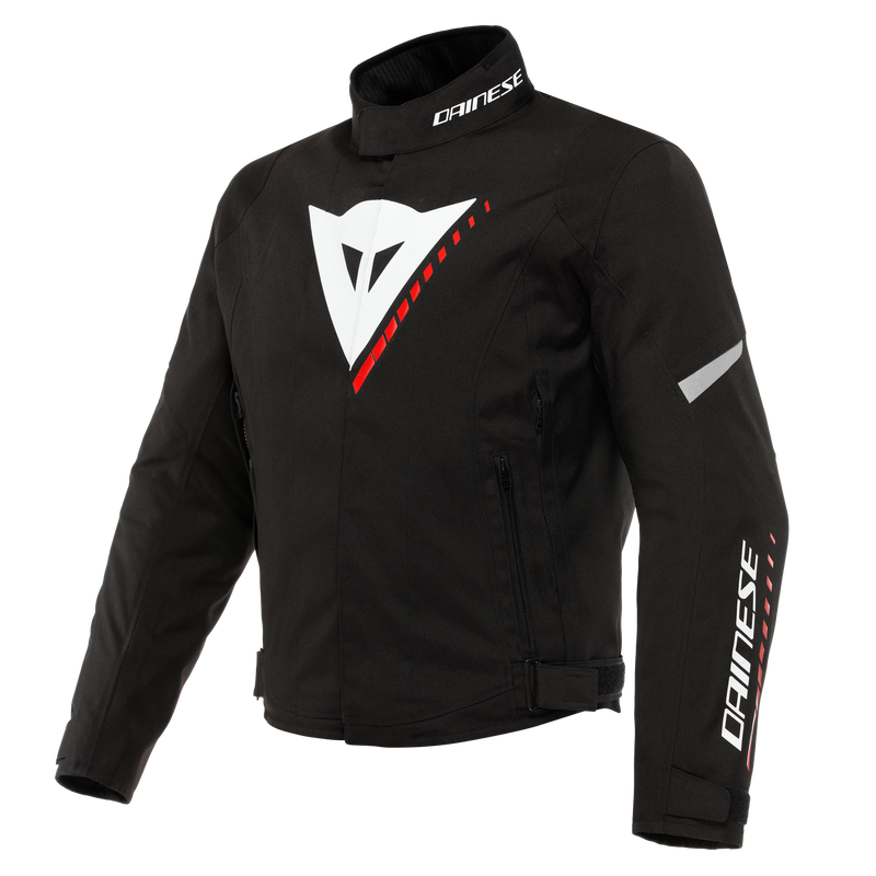 Veloce D-DRY®- Men's Waterproof Motorcycle Jacket - Black/White/Lava-Red