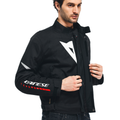 Veloce D-DRY®- Men's Waterproof Motorcycle Jacket - Black/White/Lava-Red