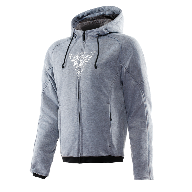Bovisa - Motorcycle Hoodie Full-Zip - Grey-Melange/Black