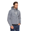Bovisa - Motorcycle Hoodie Full-Zip - Grey-Melange/Black