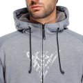 Bovisa - Motorcycle Hoodie Full-Zip - Grey-Melange/Black
