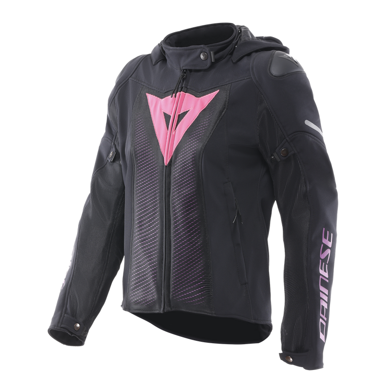 Super Sprint Air Tex - Women's Summer Mesh Motorcycle Jacket - Black/Pink/Viola