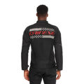 Herosphere Air Tex - Men's Motorcycle Jacket In Fabric - Black/White Stripes/Red