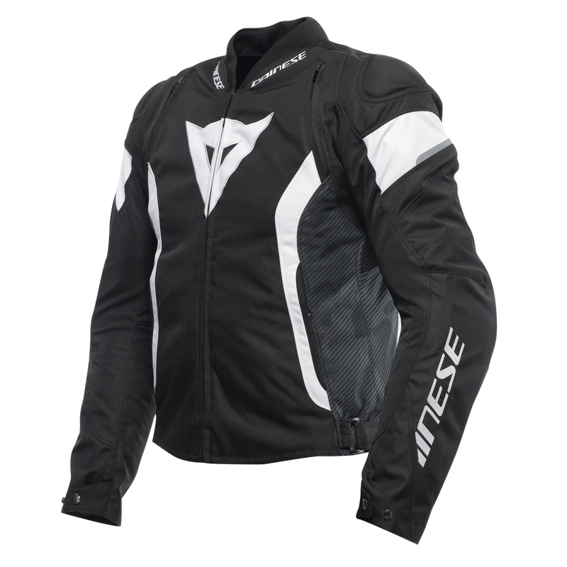 Avro 5 - Men's Fabric Motorcycle Jacket - Black/White/Black