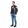 Avro 5 - Men's Fabric Motorcycle Jacket - Black/White/Black