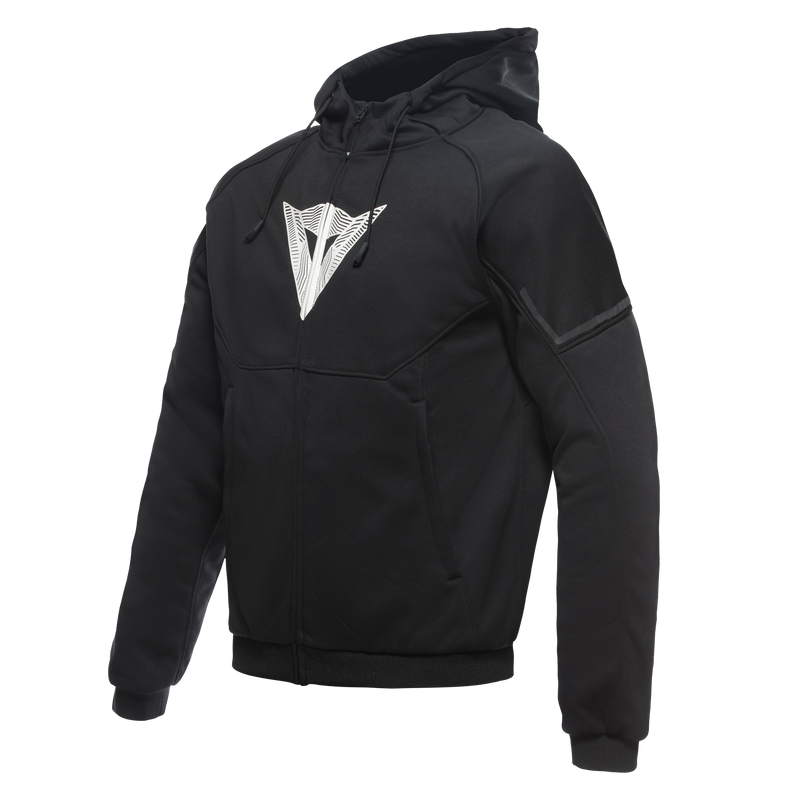 Daemon-X Safety Hoodie - Men's Motorcycle Safety Hoodie - Black/Black/White