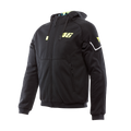 VR46 Hoodie Full Zip - Men's Protective Motorcycle Hoodie - Black/Yellow-Fluo