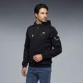 VR46 Hoodie Full Zip - Men's Protective Motorcycle Hoodie - Black/Yellow-Fluo