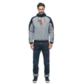 Daemon-X Safety Hoodie - Men's Motorcycle Safety Hoodie - Melange-Gray/Black/Red-Fluo