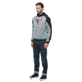 Daemon-X Safety Hoodie - Men's Motorcycle Safety Hoodie - Melange-Gray/Black/Red-Fluo