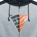 Daemon-X Safety Hoodie - Men's Motorcycle Safety Hoodie - Melange-Gray/Black/Red-Fluo