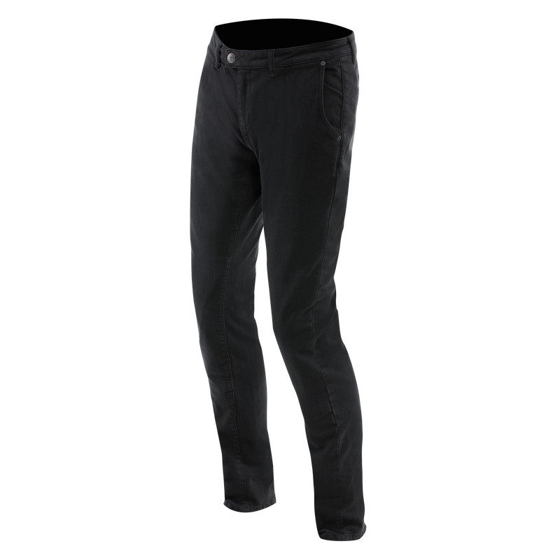 Chinos - Men Tapered Motorcycle Pants - Black