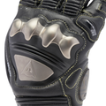 Full Metal 7 - Men's Motorcycle Racing Leather Gloves - Black/Black