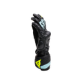 Fiero - Leather Racing Motorcycle Gloves - Black/Water/Yellow Fluo