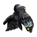 Fiero - Leather Racing Motorcycle Gloves - Black/Water/Yellow Fluo