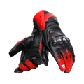 Fiero - Leather Racing Motorcycle Gloves - Black/Red-Lava/White